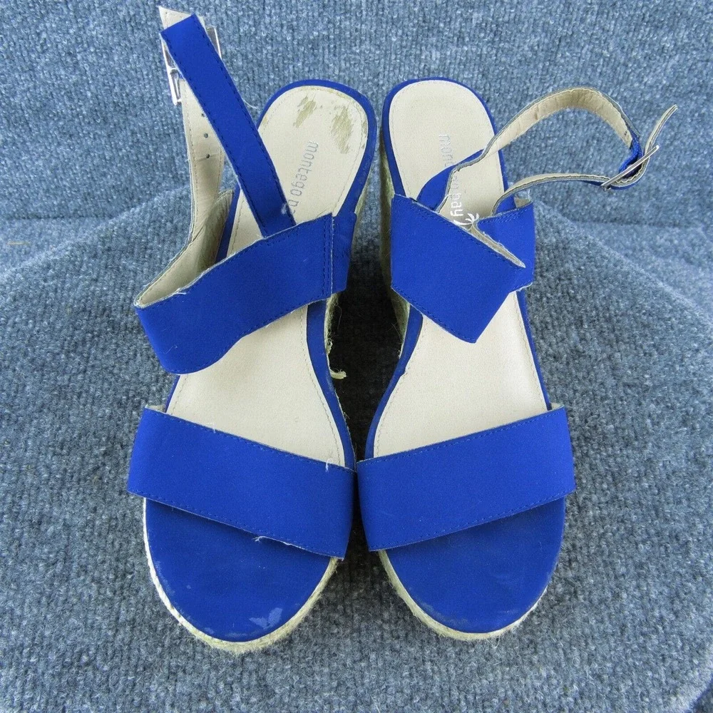 Montego Bay Club Women Ankle Strap Sandal Shoes Blue Synthetic Size 8.5 Medium - Picture 3 of 10